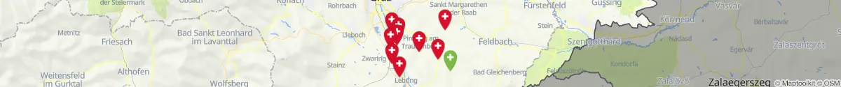 Map view for Pharmacies emergency services nearby Pirching am Traubenberg (Südoststeiermark, Steiermark)
